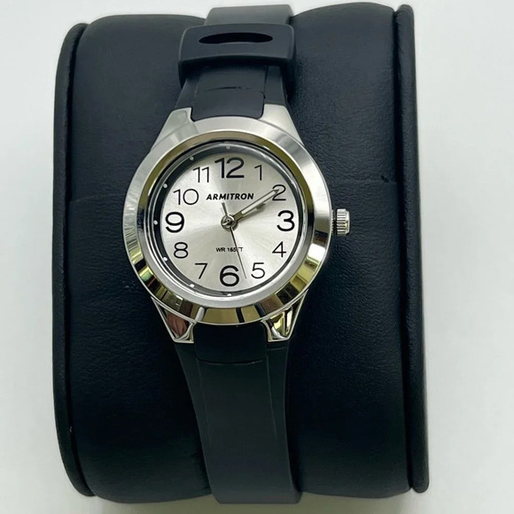 Armitron Pro Sport Ladies Watch Silver and Black Working - Picture 1 of 6